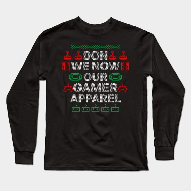 Funny Clever Video Game Ugly Christmas Sweater Winter Sweater For Gamers Long Sleeve T-Shirt by BoggsNicolas